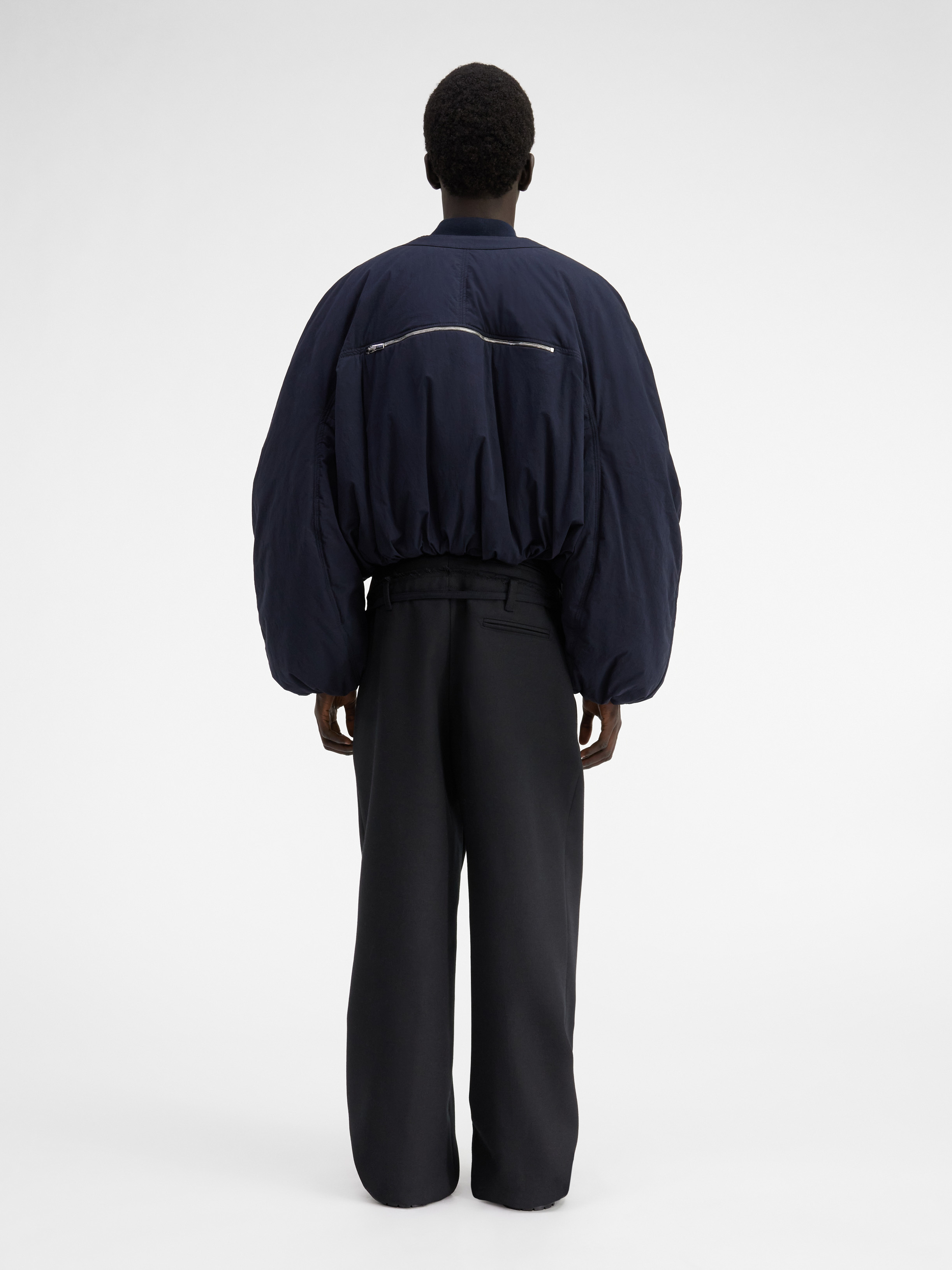 Jacquemus Le Bomber Croissant Cropped Jacket In Black
