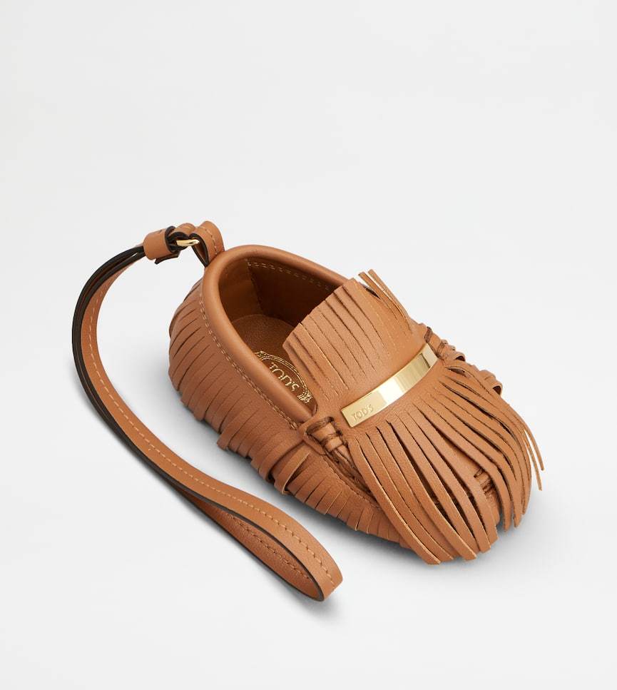 Tod's Leather Gommino Driver Shoe Charm In Brown
