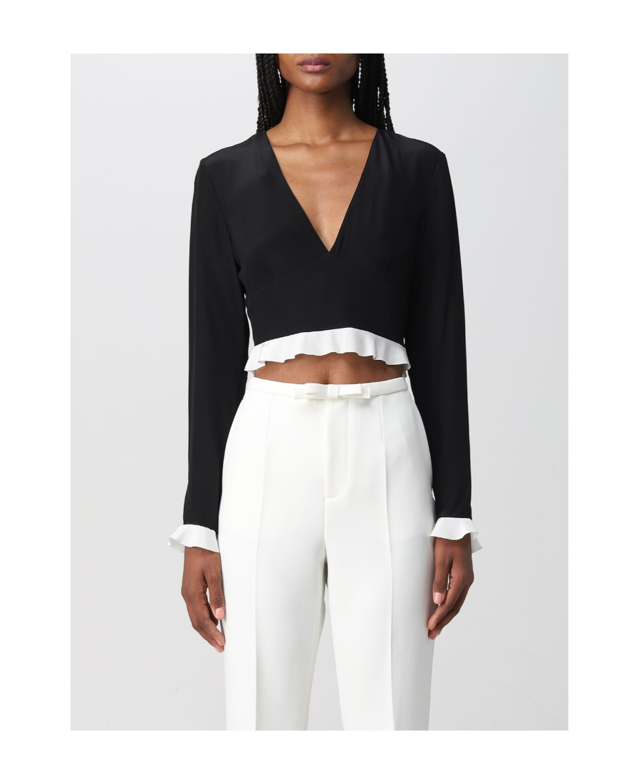 Red Valentino V-neck Blouse In Black
