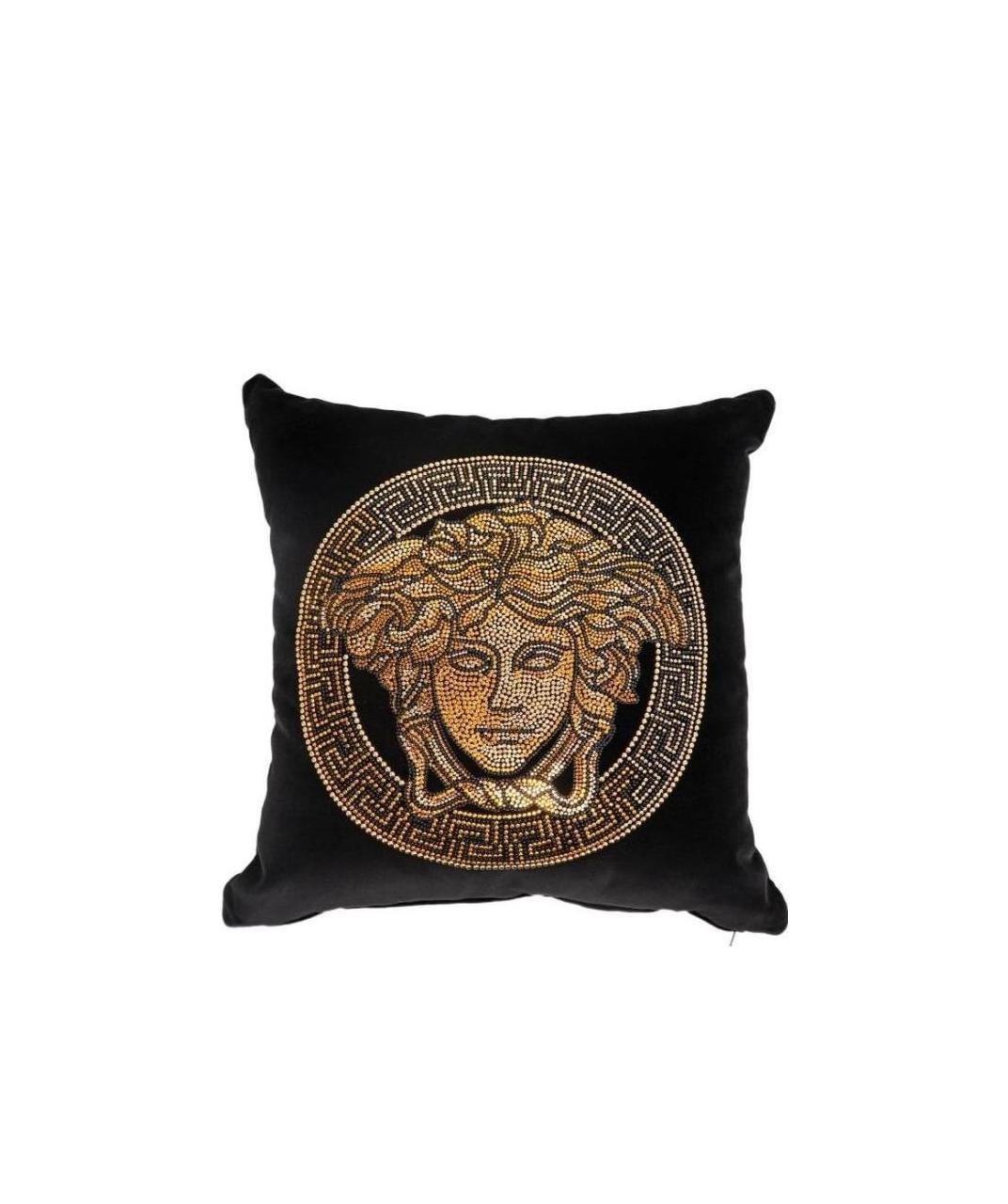 Versace Home Studded Sequinned Medusa Head Cushion In Black