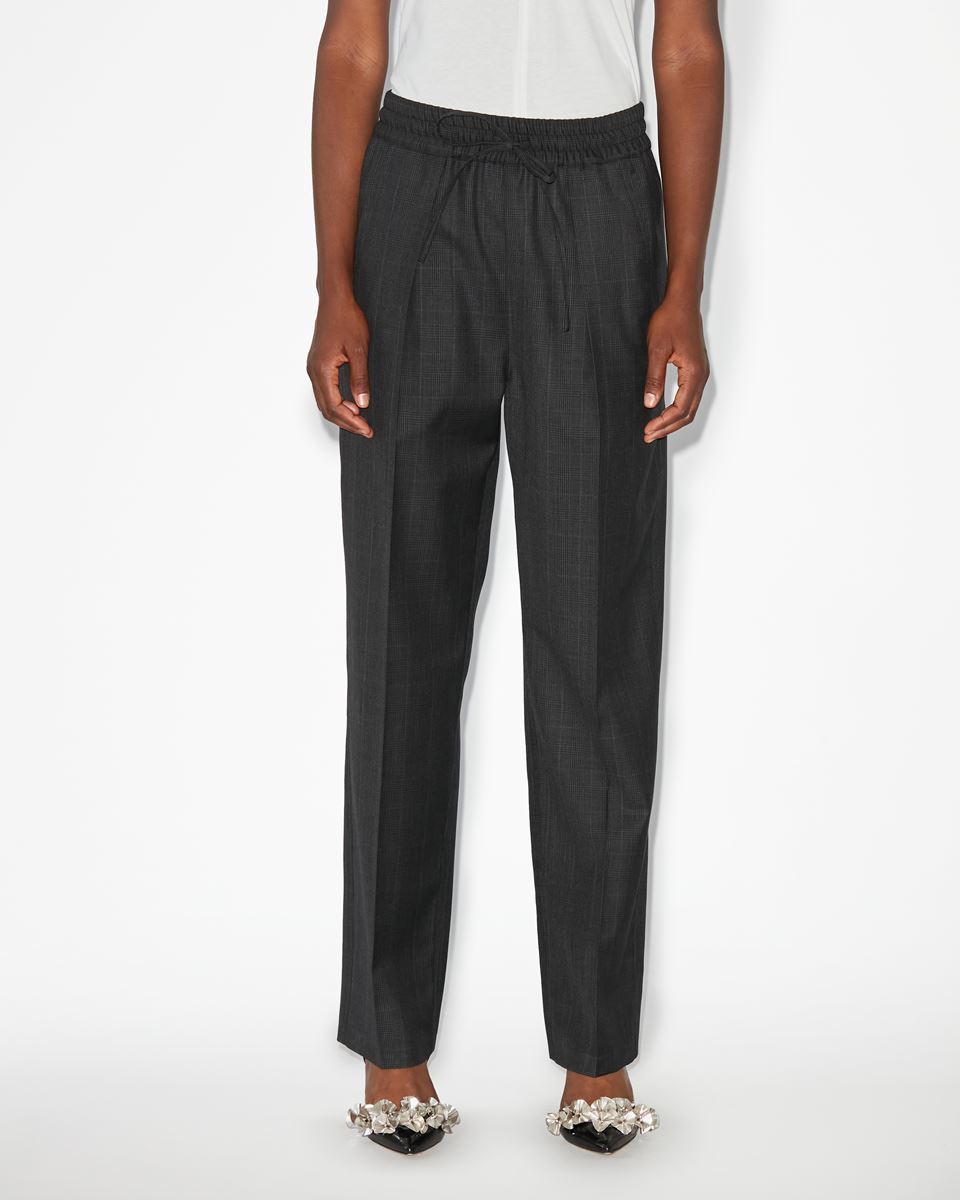 Isabel Marant Rope-drawn Wool Casual Trousers In Black