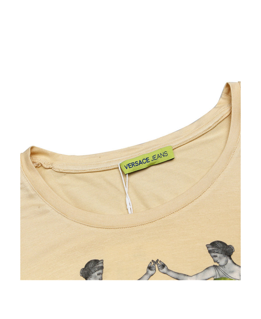 Versace T-shirt With Round Neck And Long Sleeves In Nude