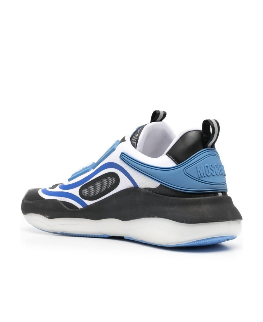 Moschino Almond Toe Chunky Sole Sneakers In Black