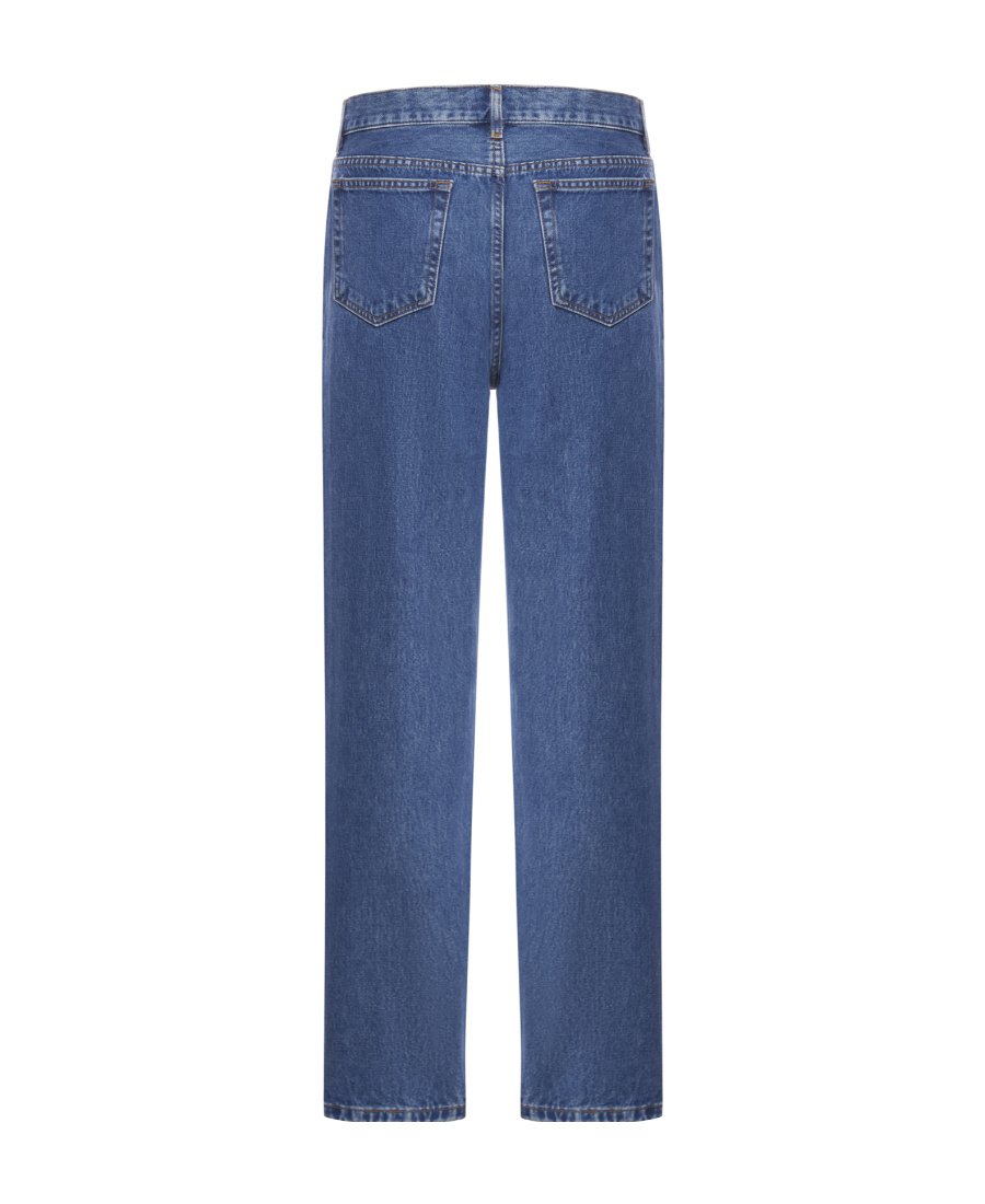 Apc Indigo Blue Cotton Straight-leg Jeans In Blue