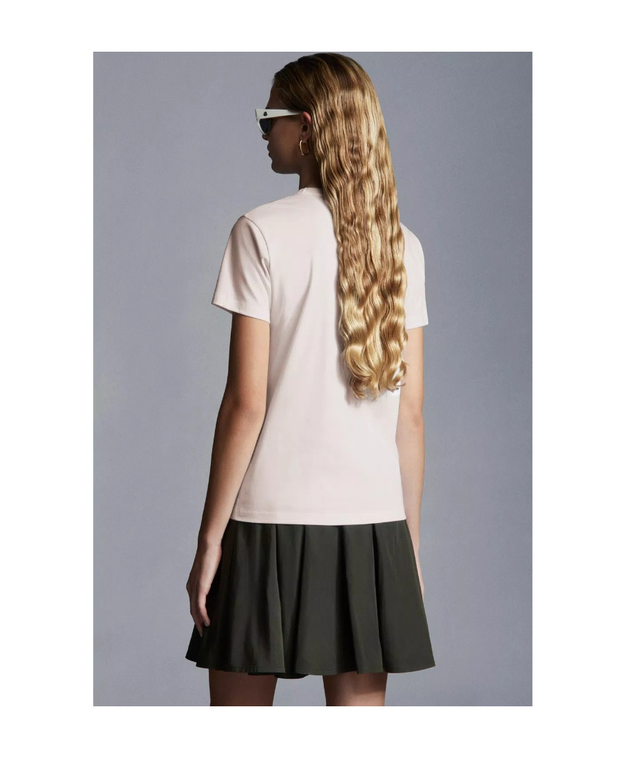 Moncler Logo Beige T-shirt In Pink