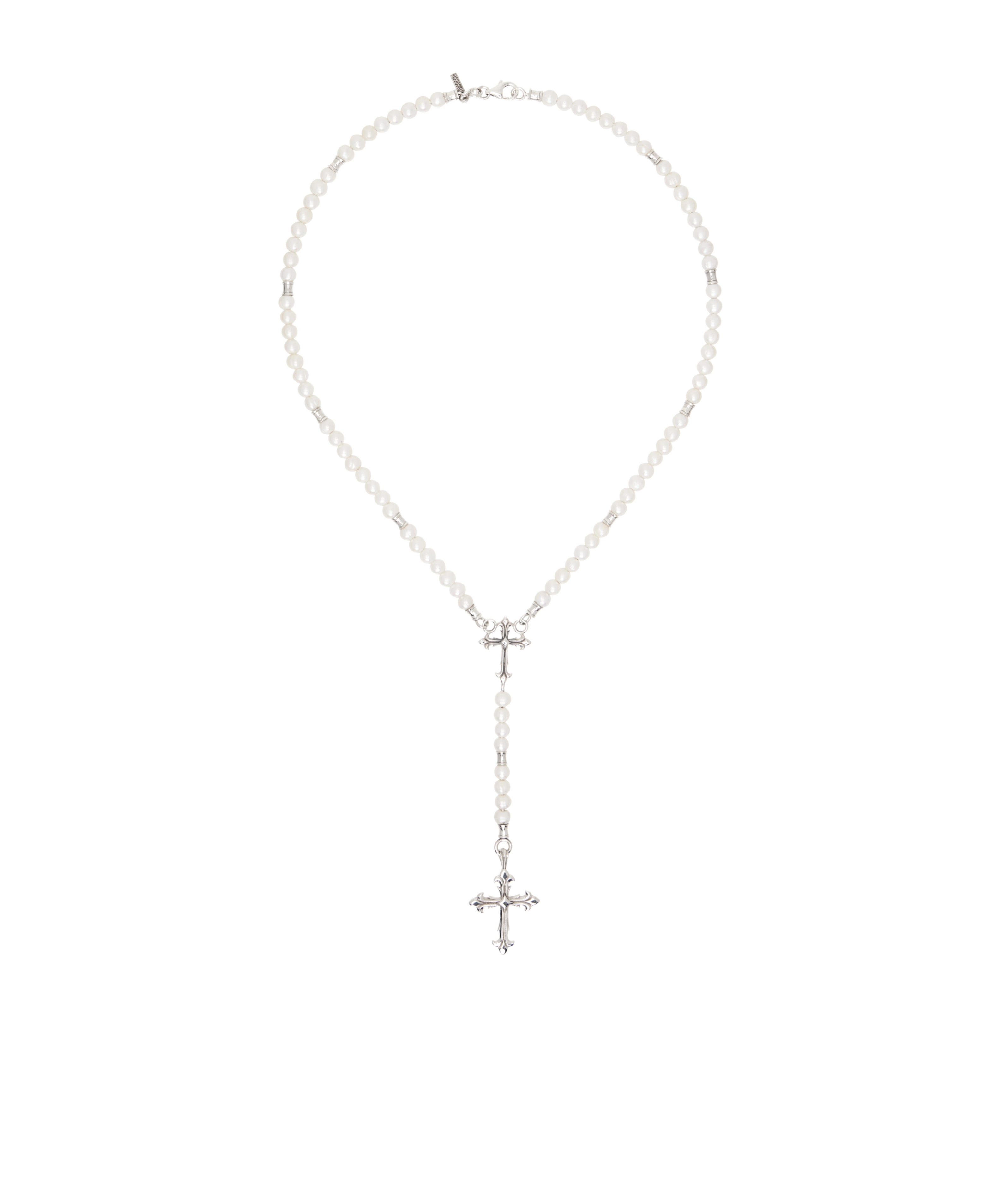 Emanuele Bicocchi Pearl Rosary Necklace In White