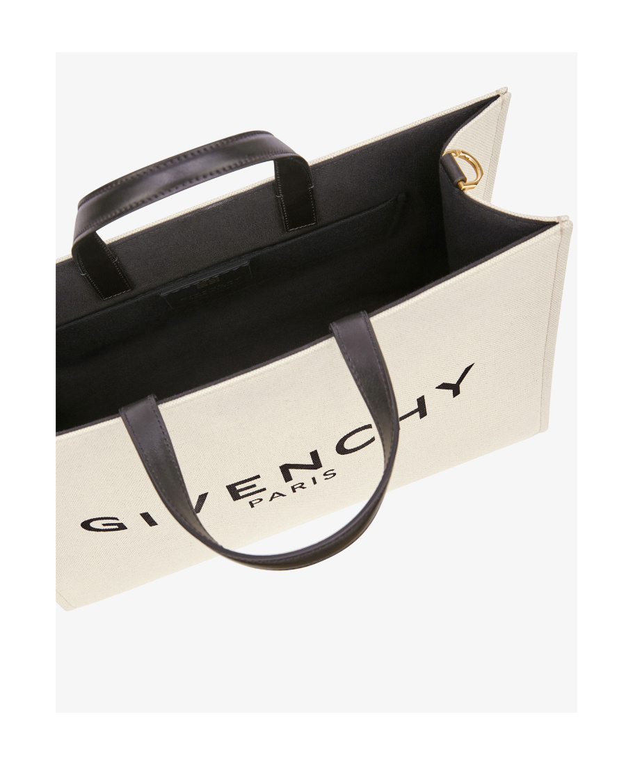 Shop Givenchy Medium G Tote Shopping Bag In Canvas In White