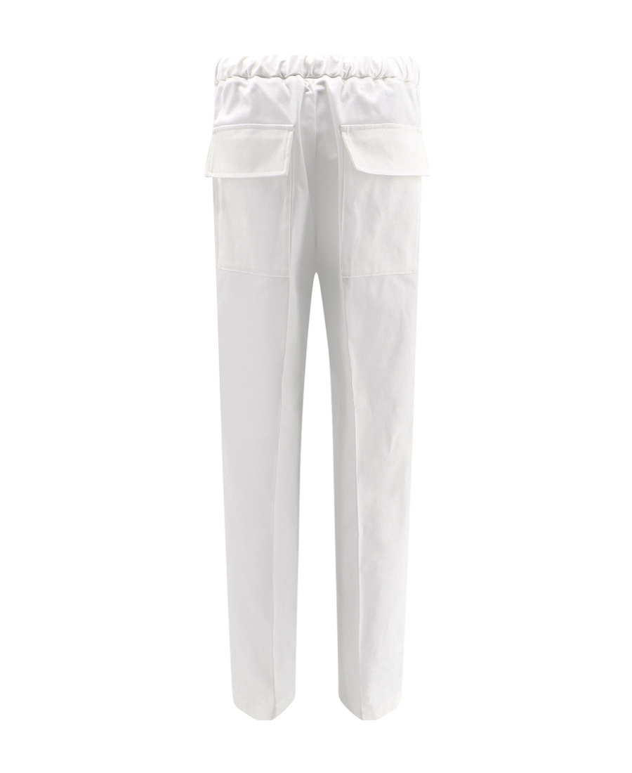 Jil Sander Tapered-leg Cotton Trousers In White