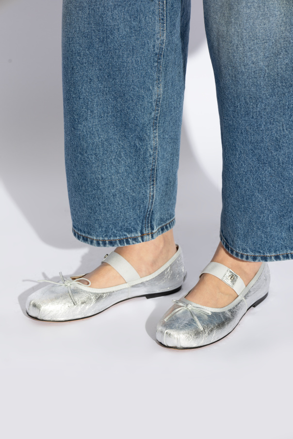 Shop Anine Bing Jolie Bow-detailed Flats In White