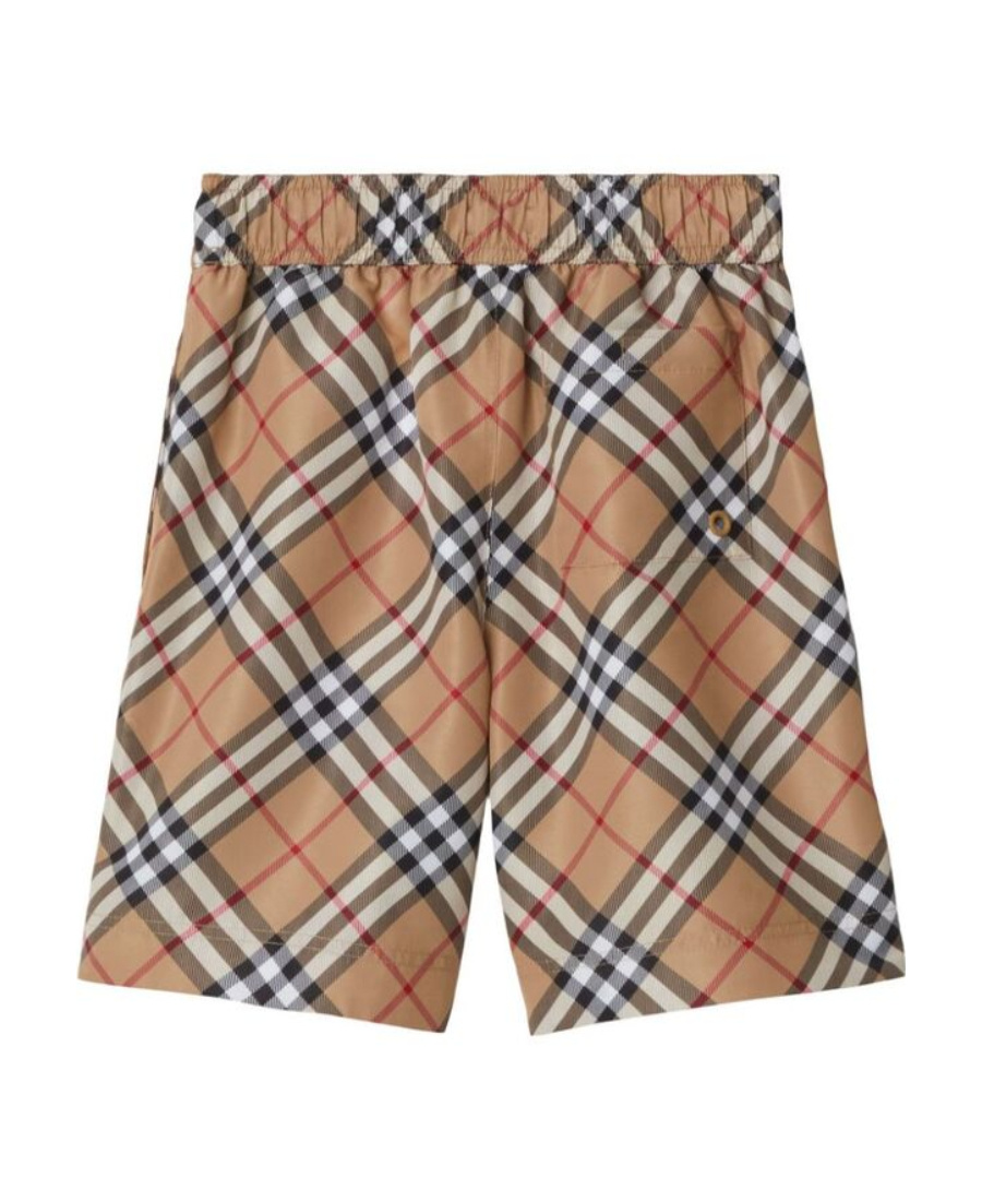 BURBERRY BURBERRY KIDS CHECKED DRAWSTRING SWIM SHORTS