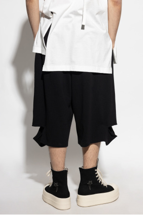 Shop Yohji Yamamoto Elastic Waist Shorts In Black