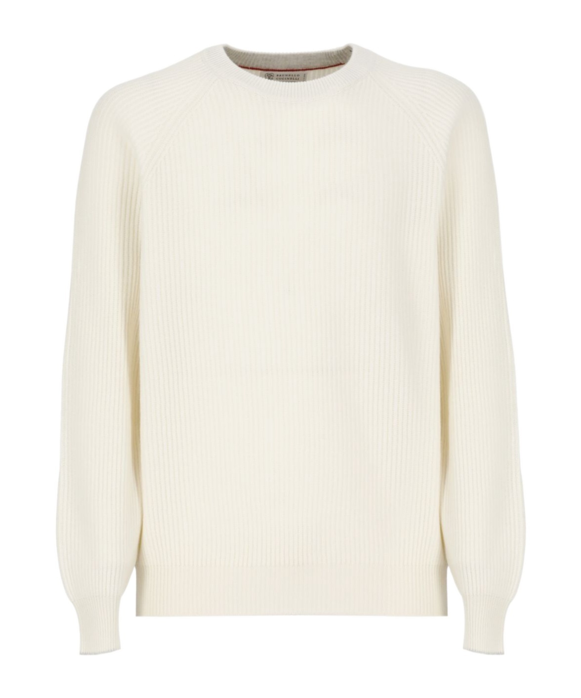 Brunello Cucinelli Men's Lightweight Cotton Sweater In White