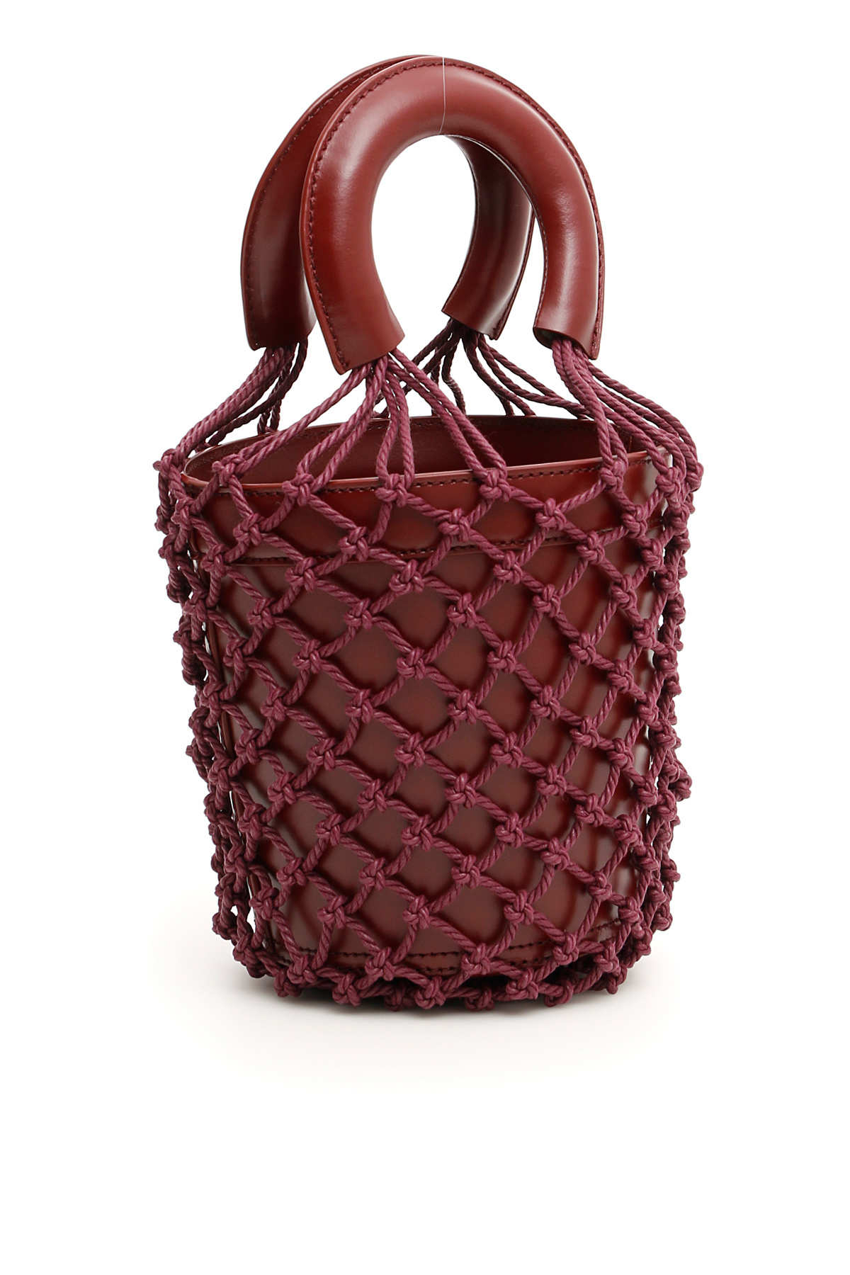 Shop Staud Moreau Net Bucket Bag In Brown