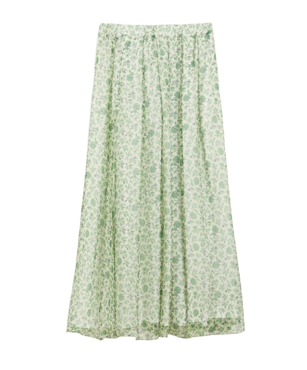 Weekend Max Mara Silk Organza Flared Skir In Green
