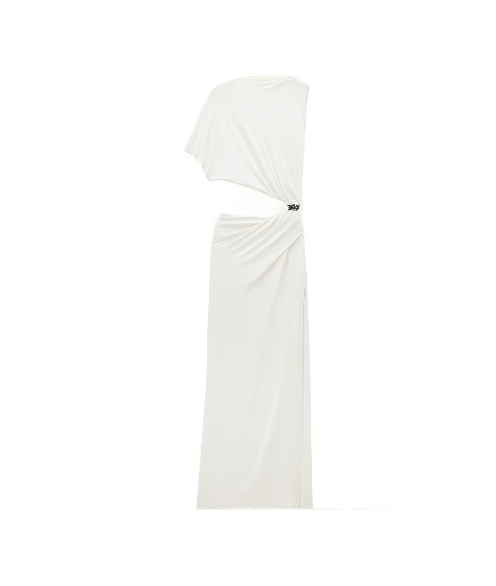 Shop Courrèges Asymmetric Crepe Maxi Dress In White