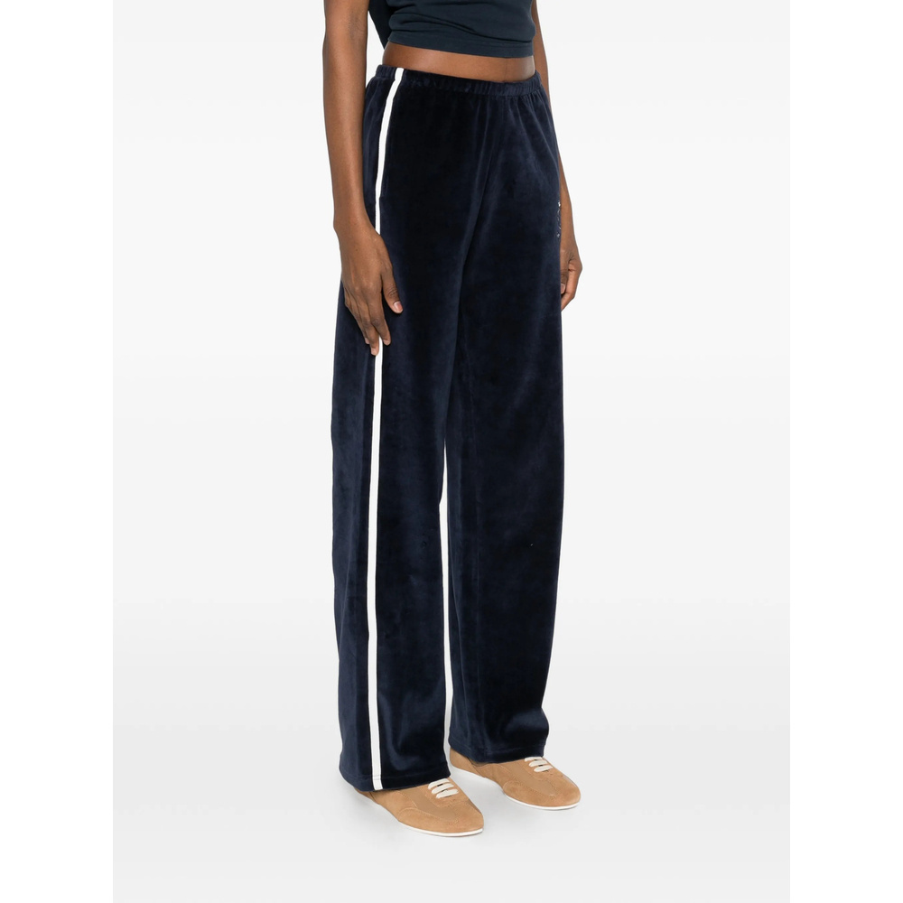 Sporty And Rich Side-stripe Logo-detail Track Pants In Black