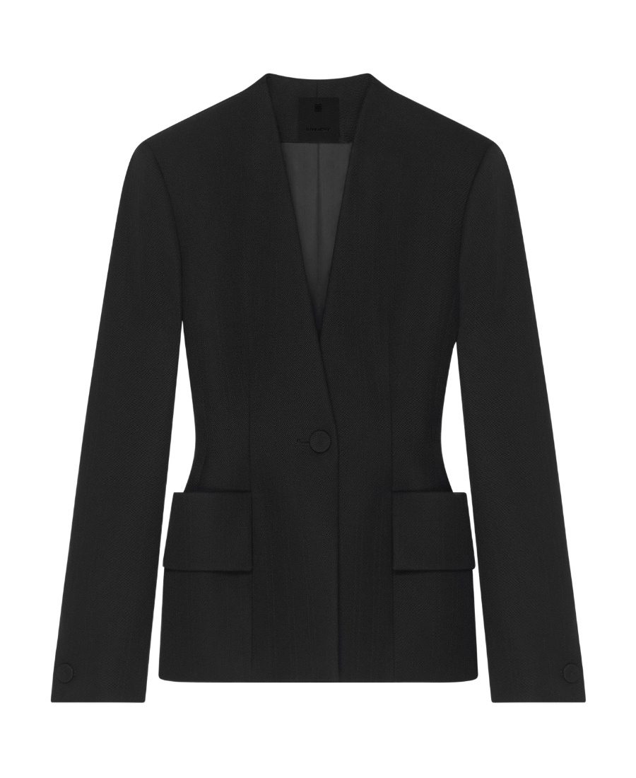 Givenchy V-collar Wool Suit Jacket In Black