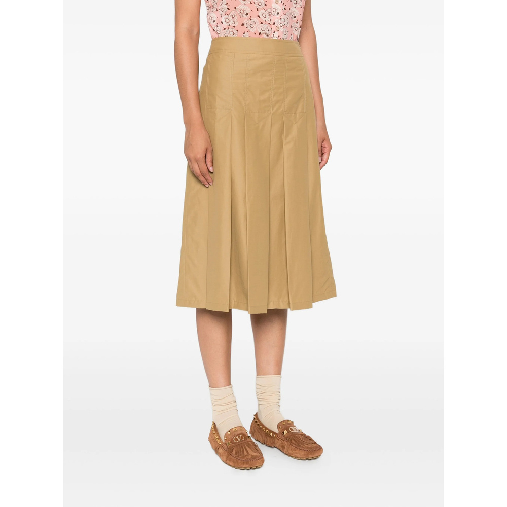 Prada Pleated Skirt In Nude