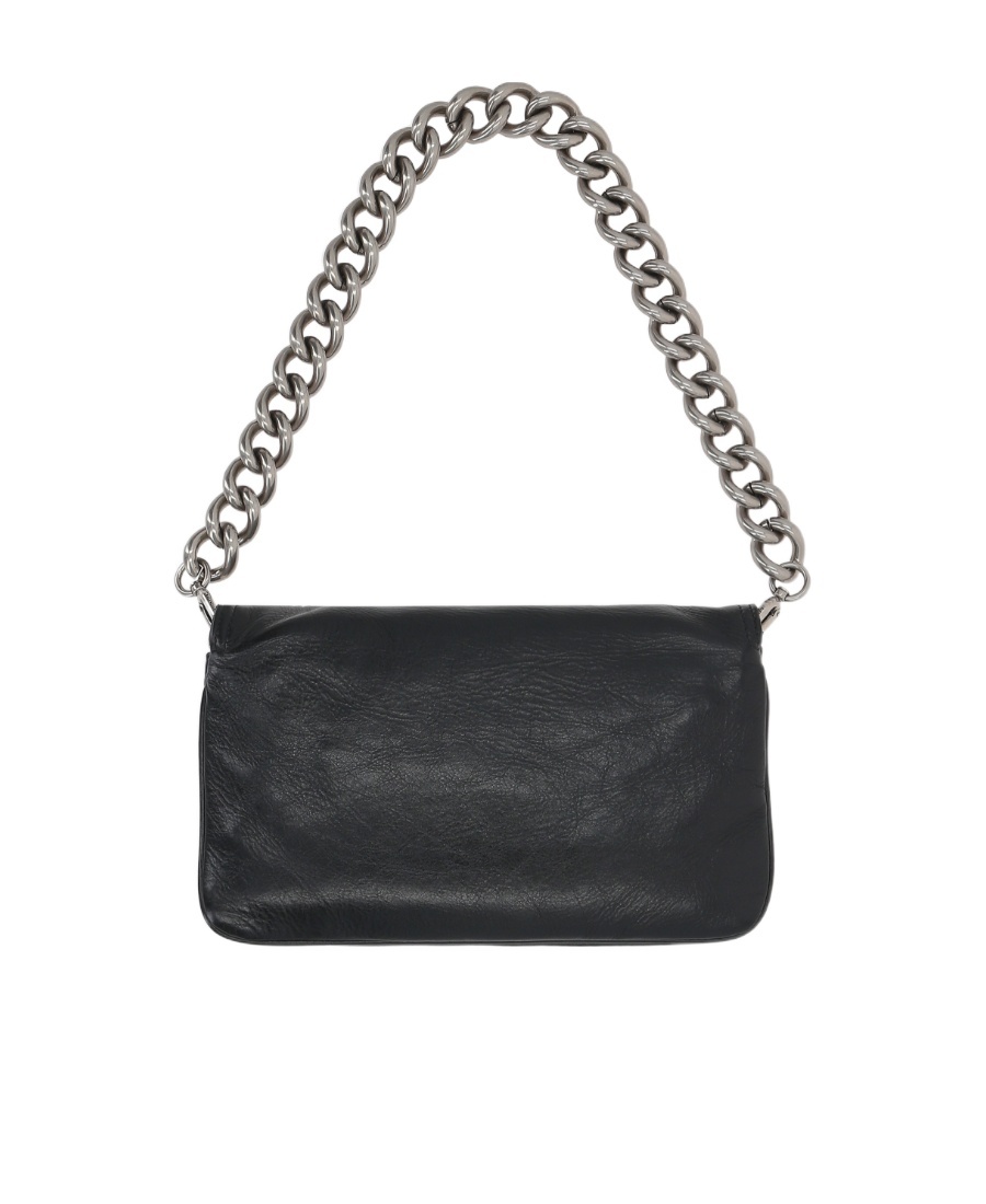 Balenciaga Small Leather Soft Flap Shoulder Bag In Black