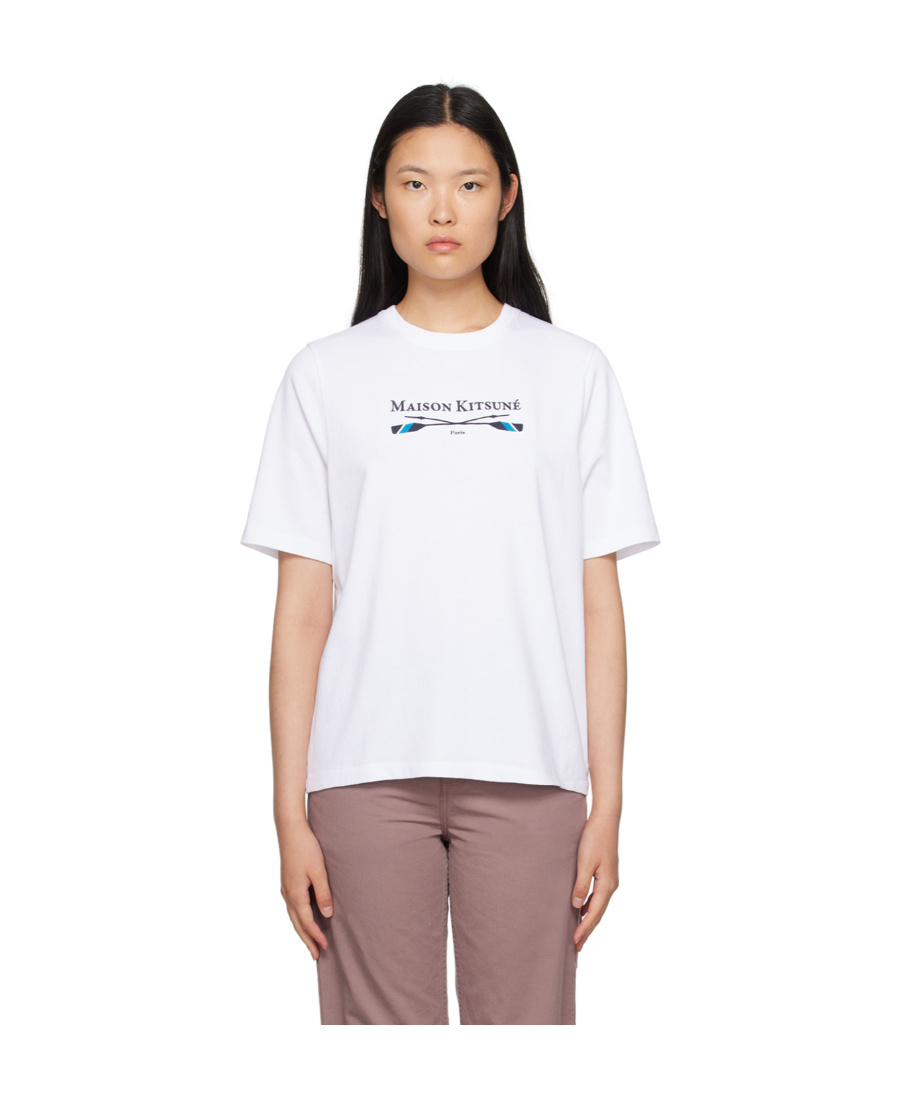 MAISON KITSUNÉ T-SHIRT WITH ROUND NECK AND SHORT SLEEVES