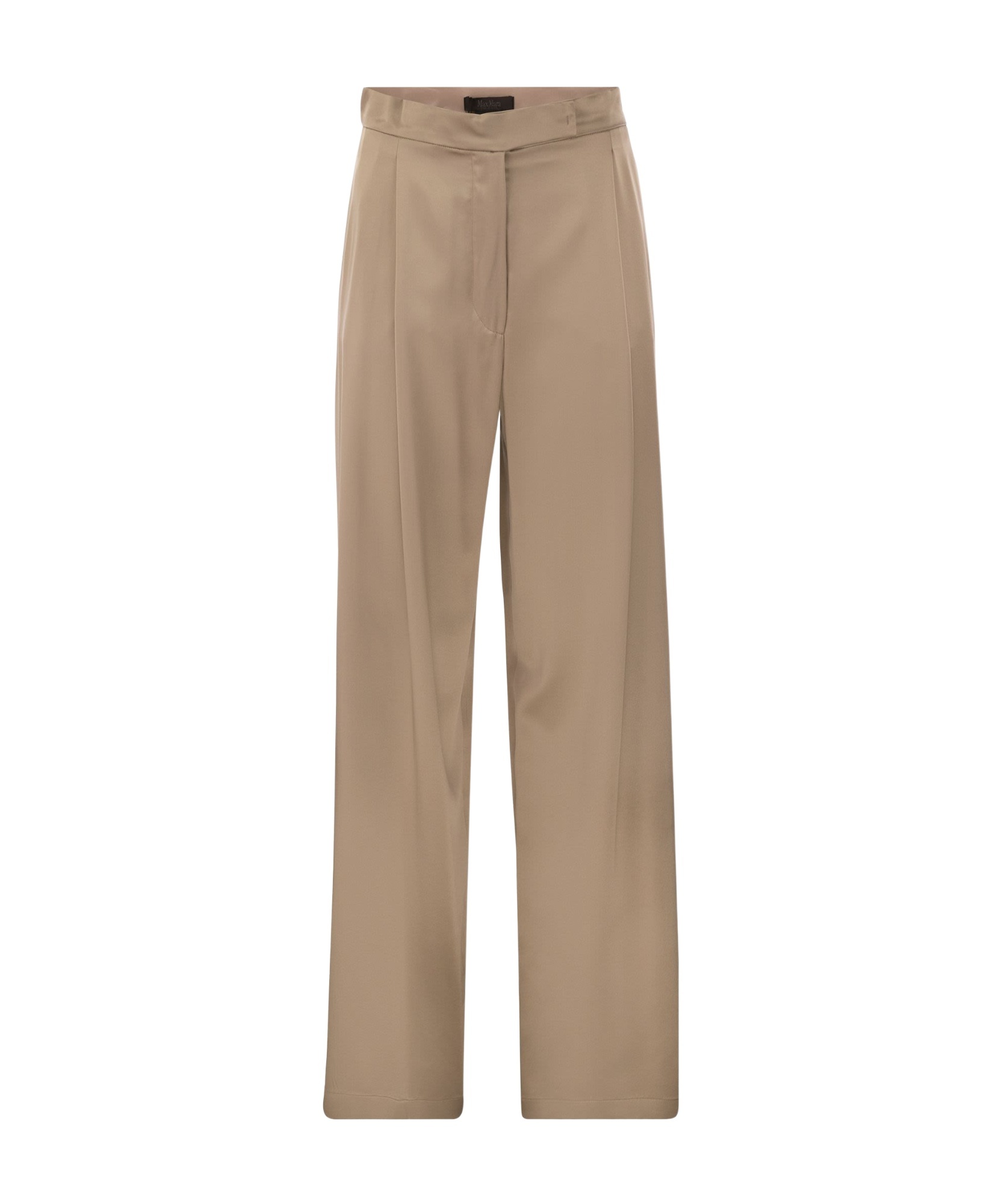 Max Mara Fiesta Silk Flared Trousers In Nude