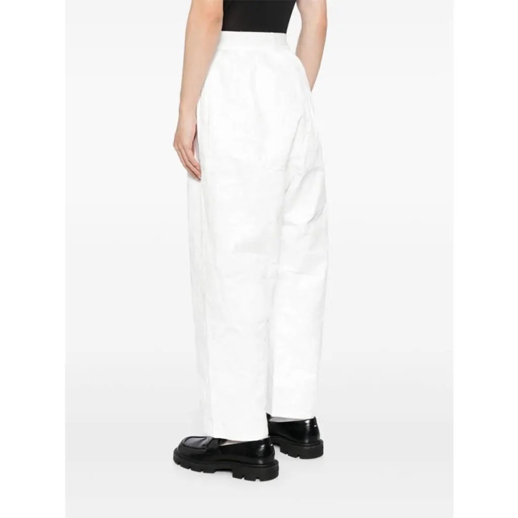 Hed Mayner Crinkled Wide-leg Trousers In White