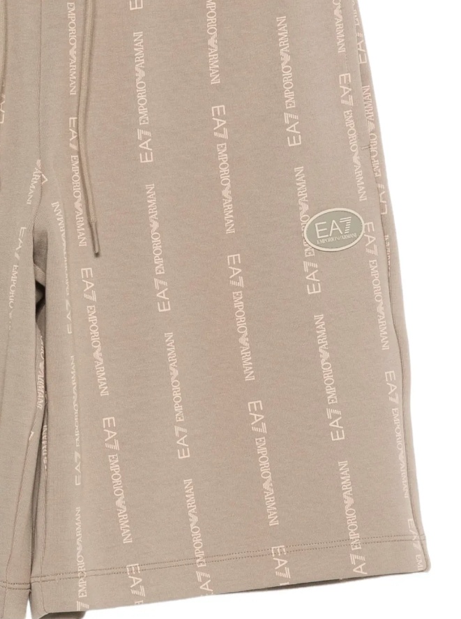 Ea7 Logo-print Shorts In Brown