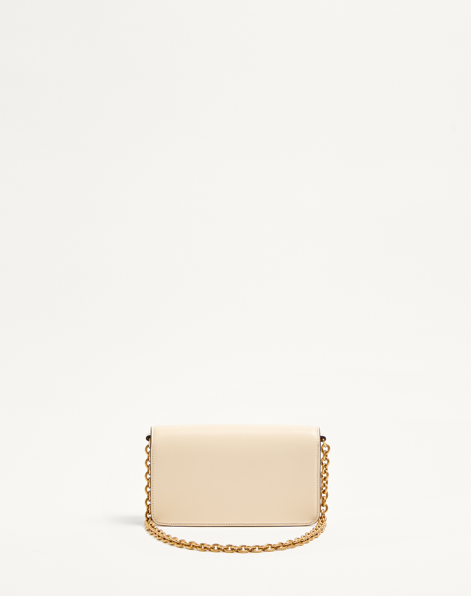 Valentino Garavani Garavani Vain Clutch Bag In Shiny Calfskin Woman Butter Uni In Neutral