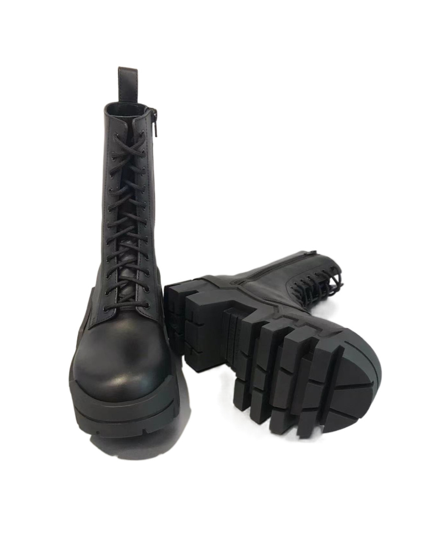 Balenciaga Bulldozer Lace-up Ankle Boots In Black