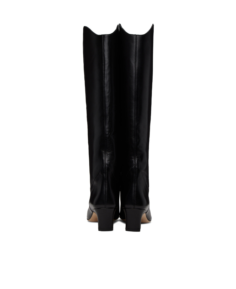 Staud Stitching Design High-heeled Boots In Black