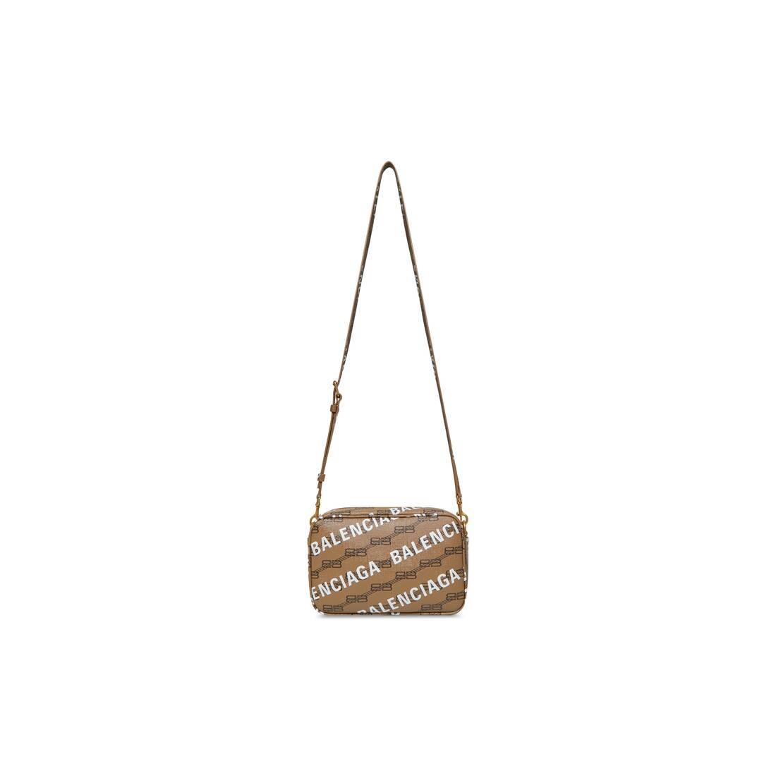 Balenciaga Logo-print Camera Bag In Brown