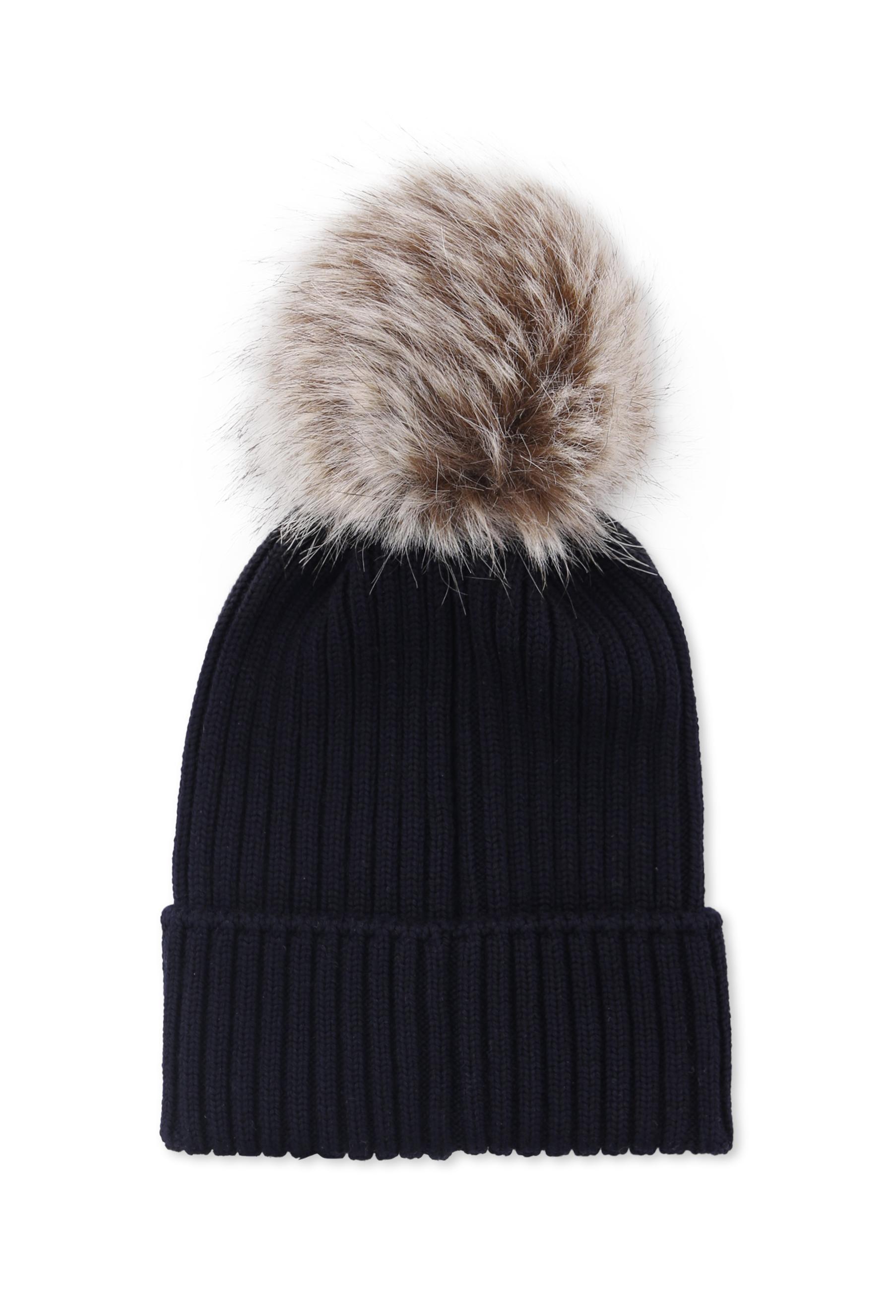 Moncler Ribbed Hat In Blue