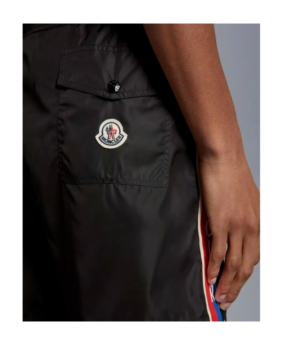Moncler Drawstring Swimsuit In Black