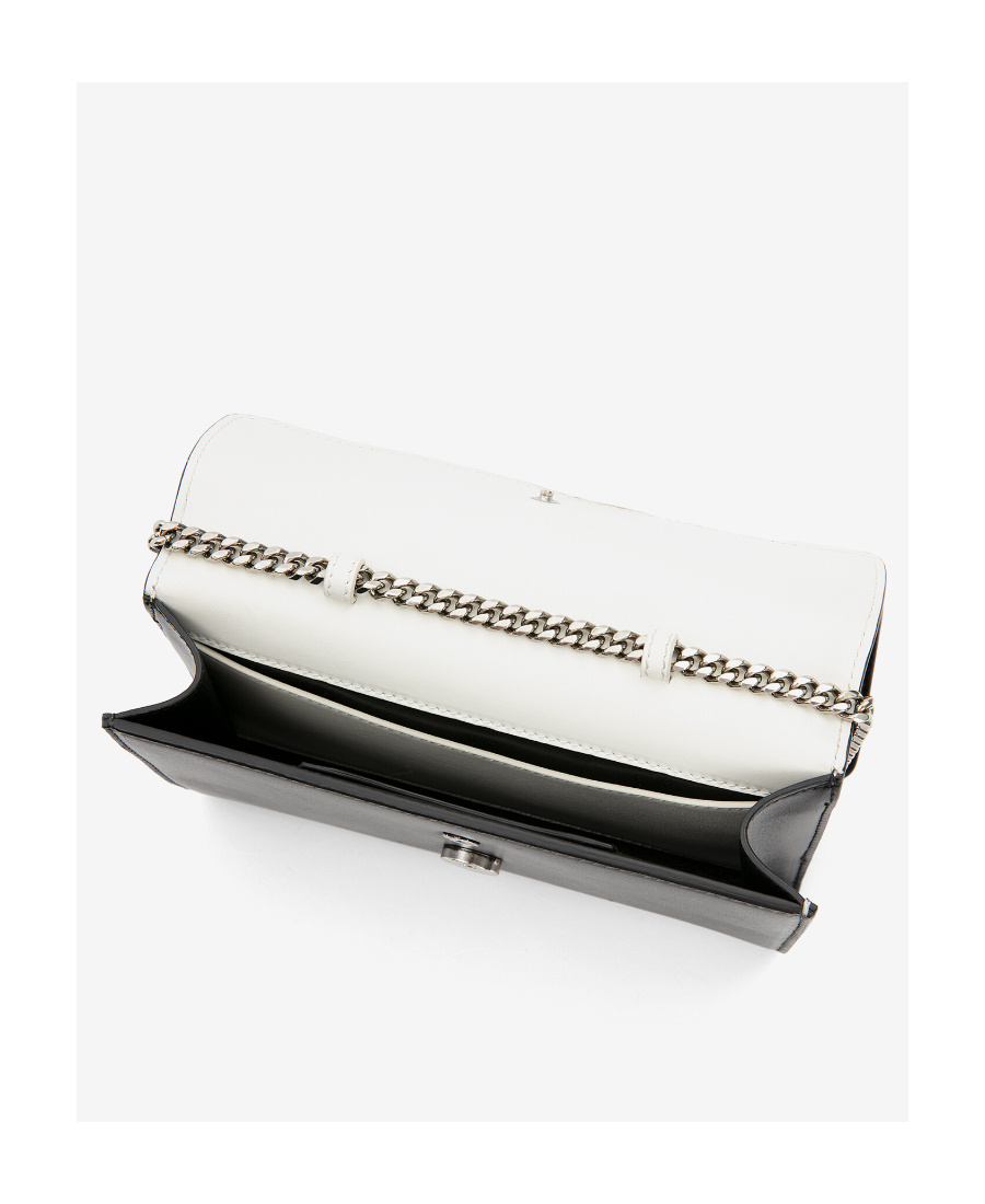 Alexander Mcqueen Women Two-tone Nappa Leather The Slash Clutch In Black