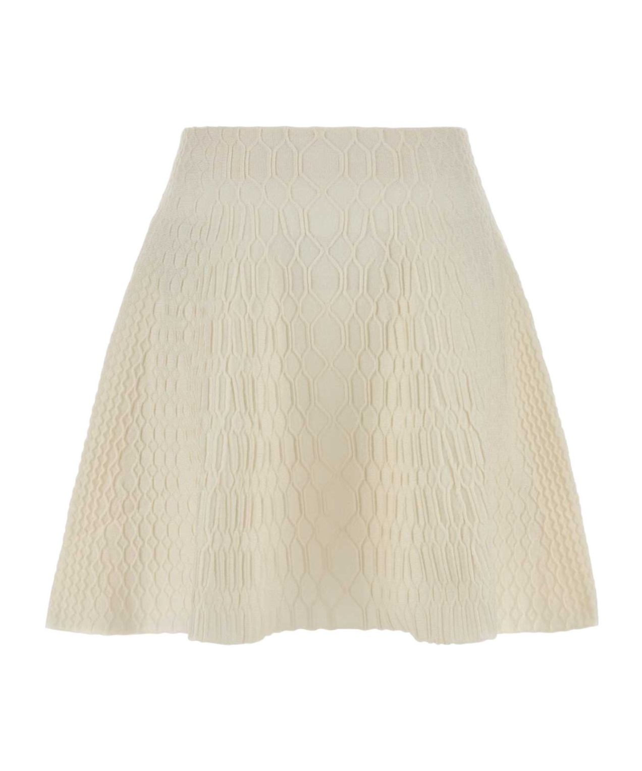 Balmain Ivory Knit Skirt In White