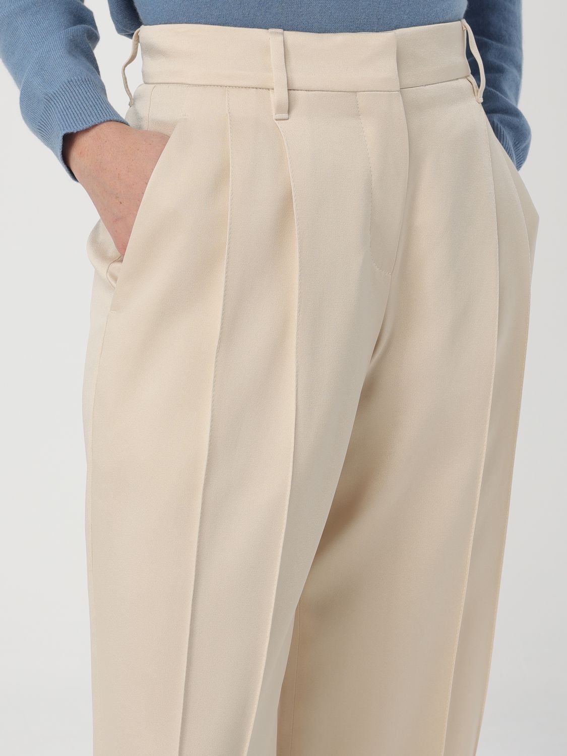 Brunello Cucinelli Wide-leg Casual Pants In Nude
