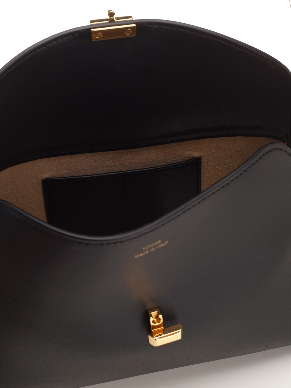 Totême T-lock Leather Crossbody Bag In Black