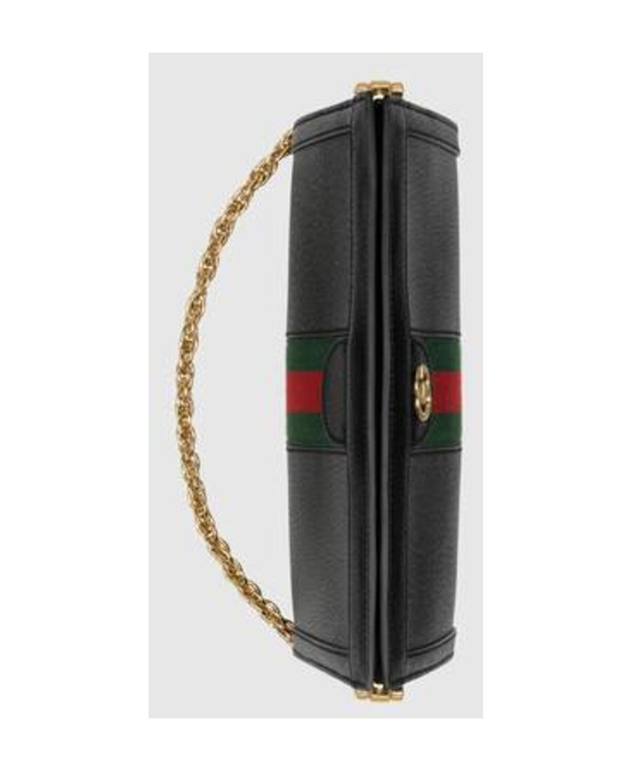 Gucci Ophidia Small Leather Shoulder Bag In Black
