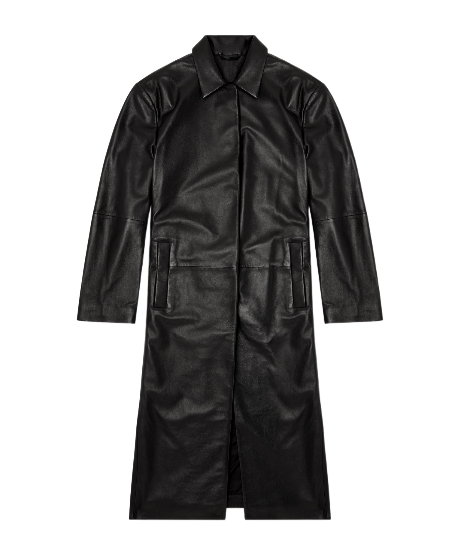 Diesel Lancelot Leather Coat In Black