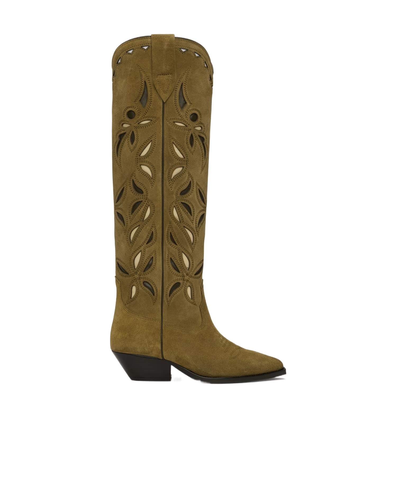Isabel Marant Denvee Suede Knee-high Cowboy Boots In Brown