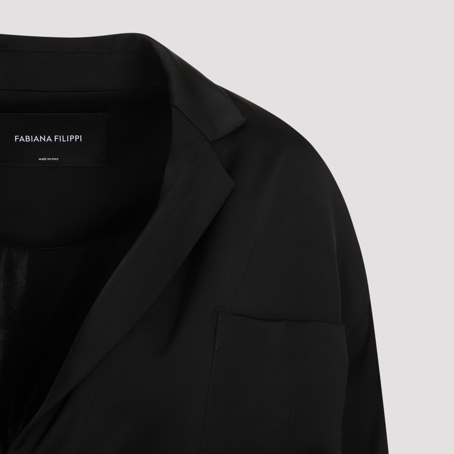 Fabiana Filippi Open-front Satin Blazer In Black