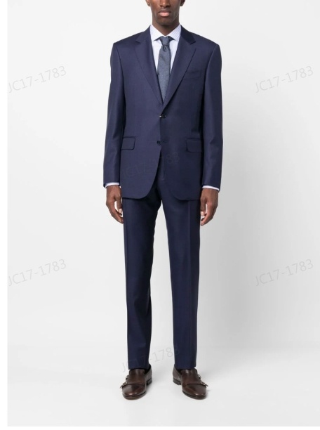 Canali Single-breasted Wool Suit In Black