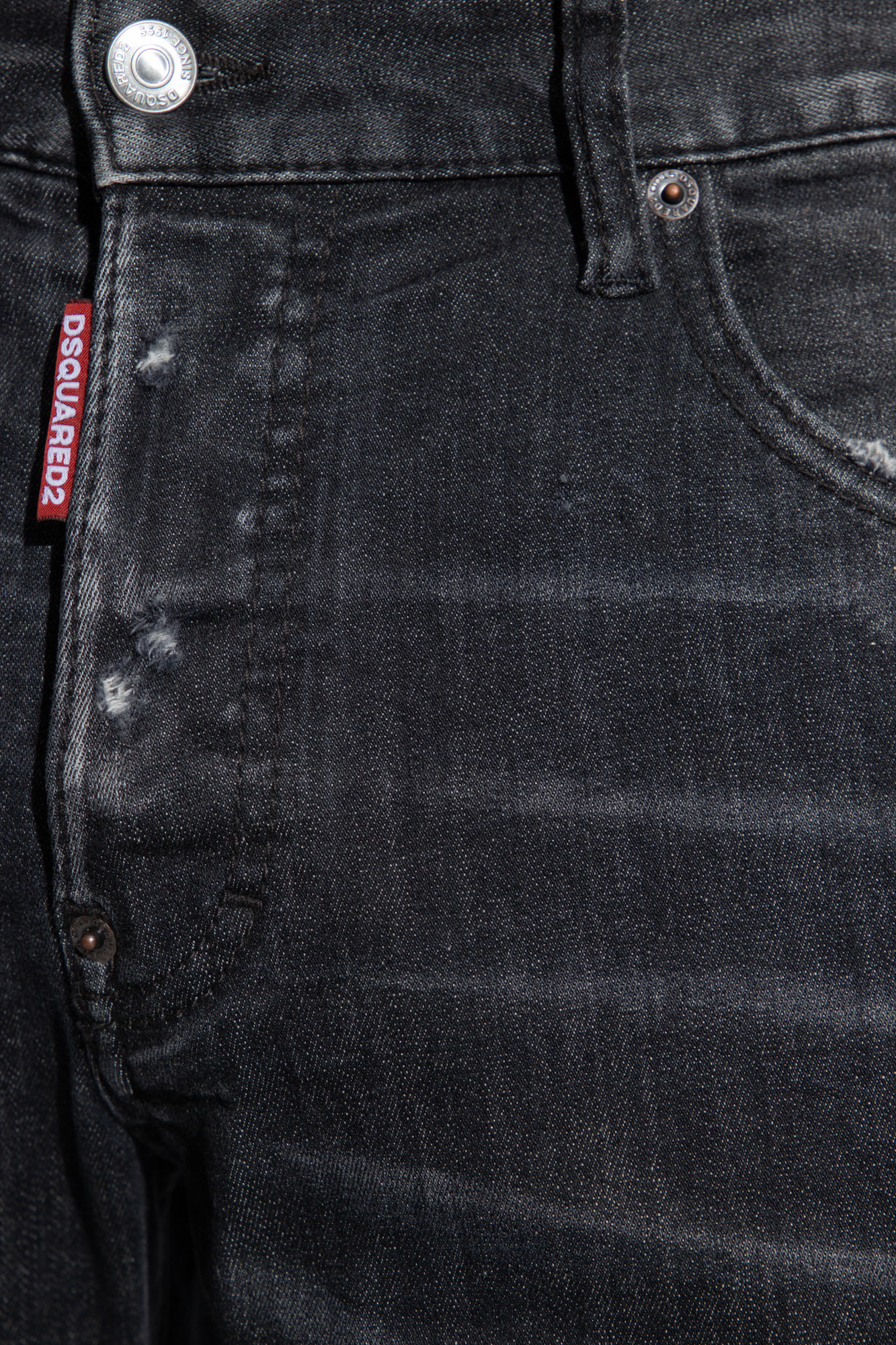 Dsquared2 Tidy Biker Mid-rise Logo-patch Skinny Jeans In Black