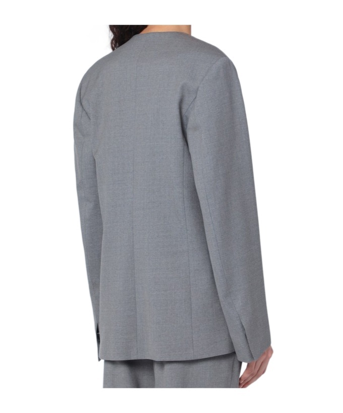 Loulou Studio Gray Double-breasted Wool Jacket In Gray
