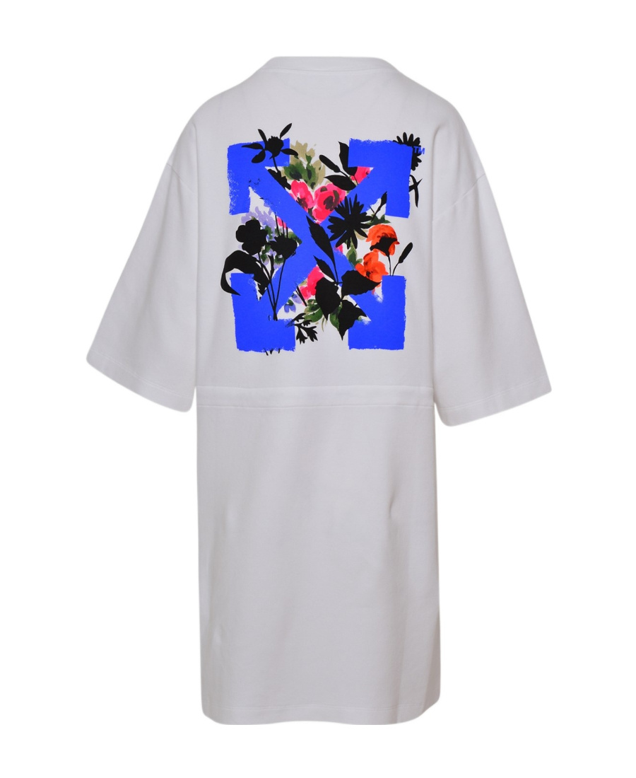 Off-white Floral Arrows T-shirt Dress In White