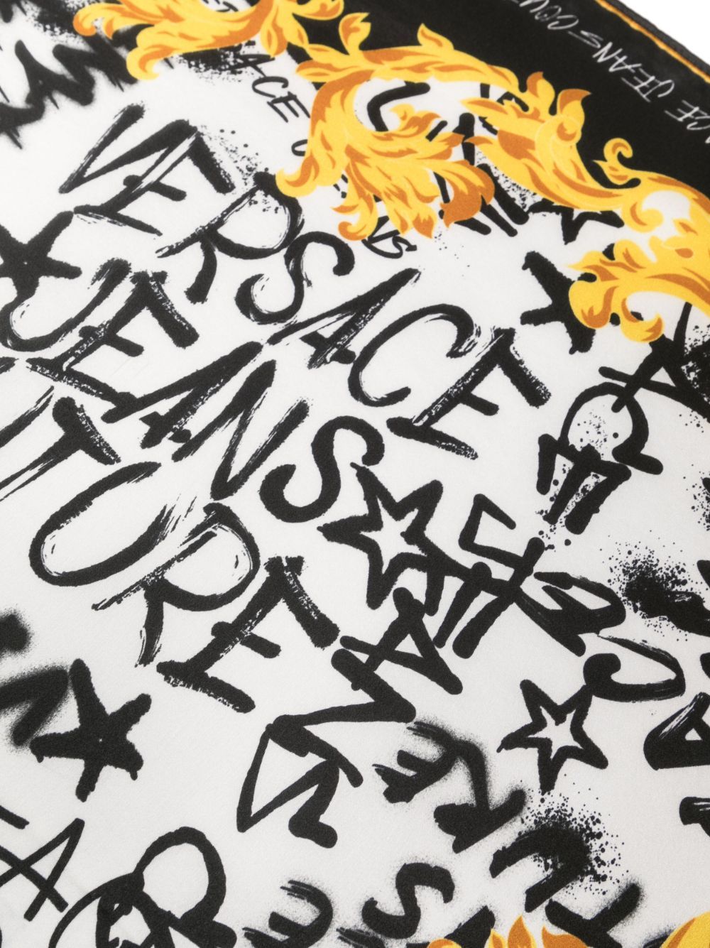 VERSACE JEANS LOGO-PRINT SILK SCARF