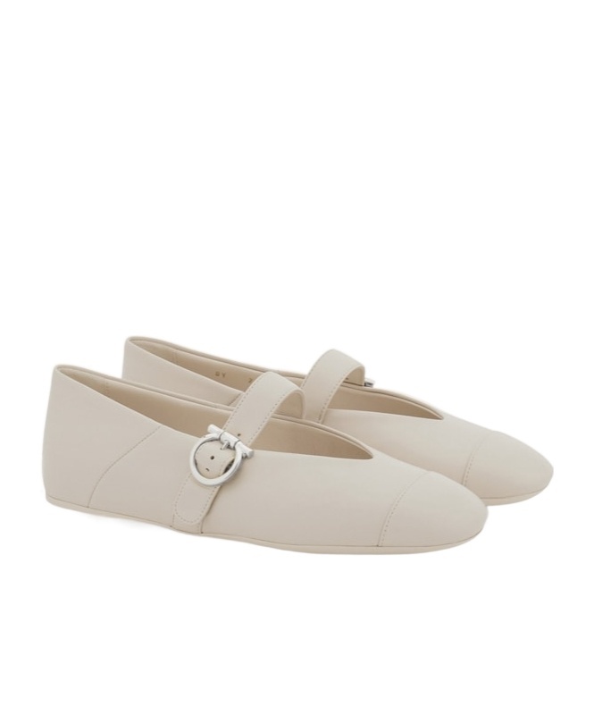 Ferragamo Gancini Ornament Dancers In Gray Pumice