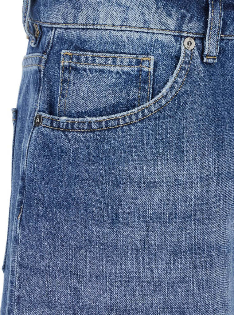 Pt Torino Denim Shorts With Belt Loops In Blue