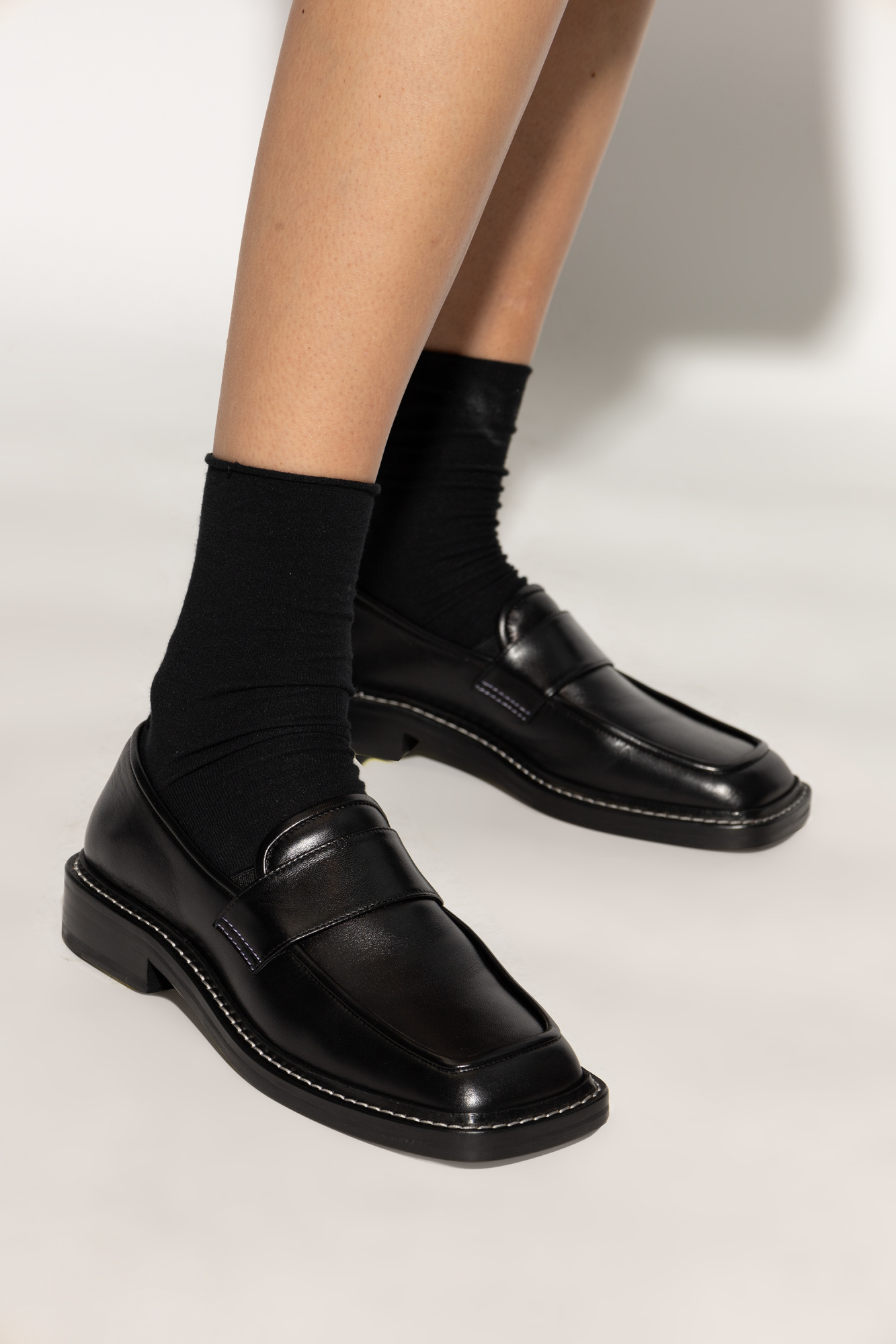 Wandler Lucy Leather Loafers In Black