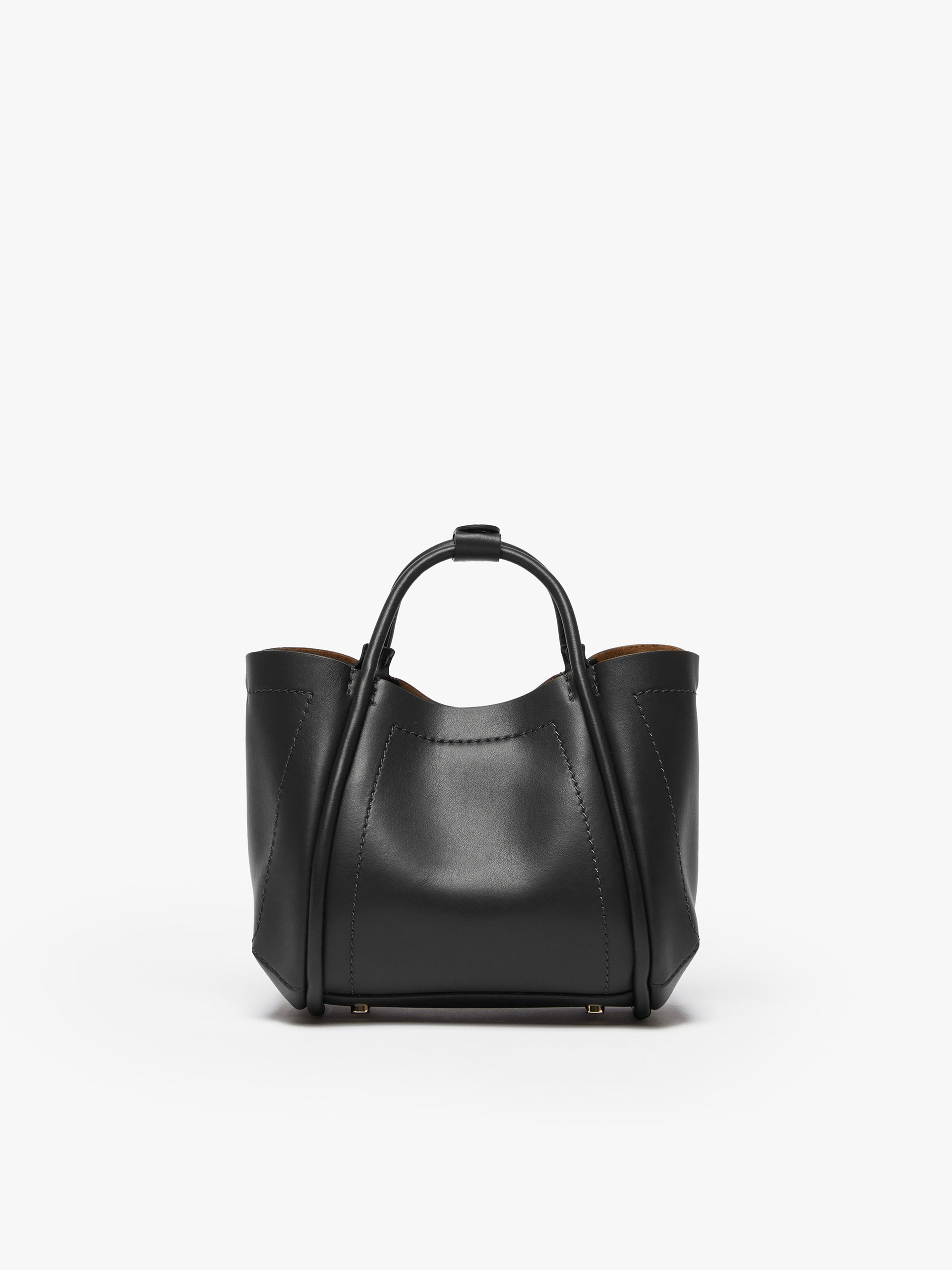 Max Mara Extra Small Leather Marine Bag In Black
